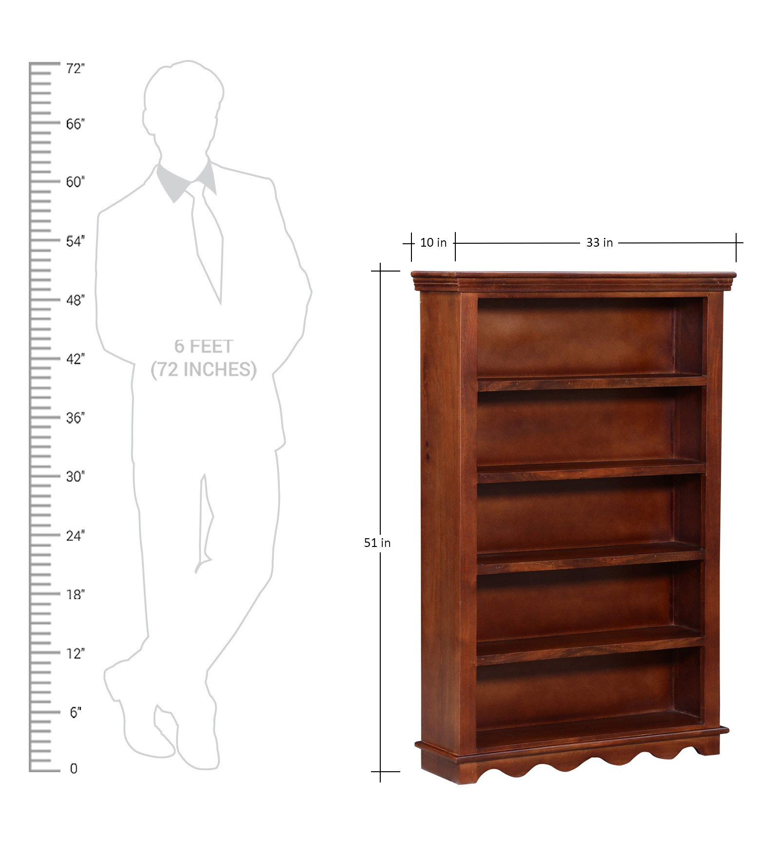 Benny Book Shelf Cum Display Unit in (Honey Oak Finish)